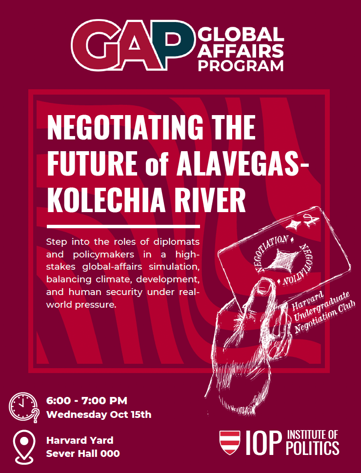 Negotiating the Future of Alavegas-Kolechia River — event poster